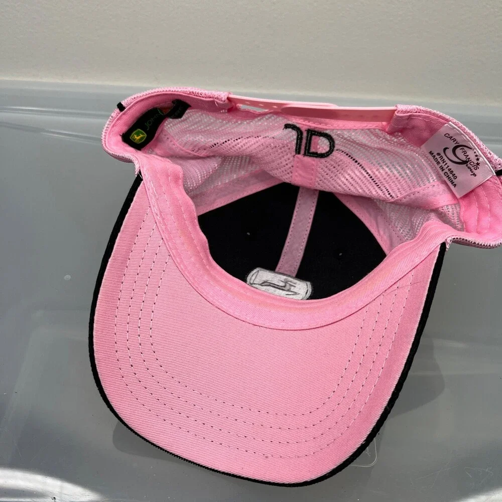 John Deere Hat Womens Adjustable Black Snapback‎ Trucker Cap Mesh Back Tractor